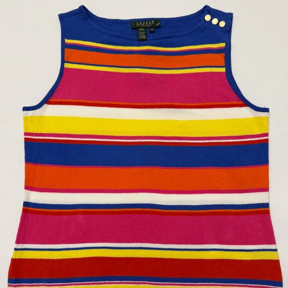 Lauren Ralph Lauren Tops - NWT Lauren Ralph Lauren Women's Striped Multicolor Tank Top SZ Petite Medium
